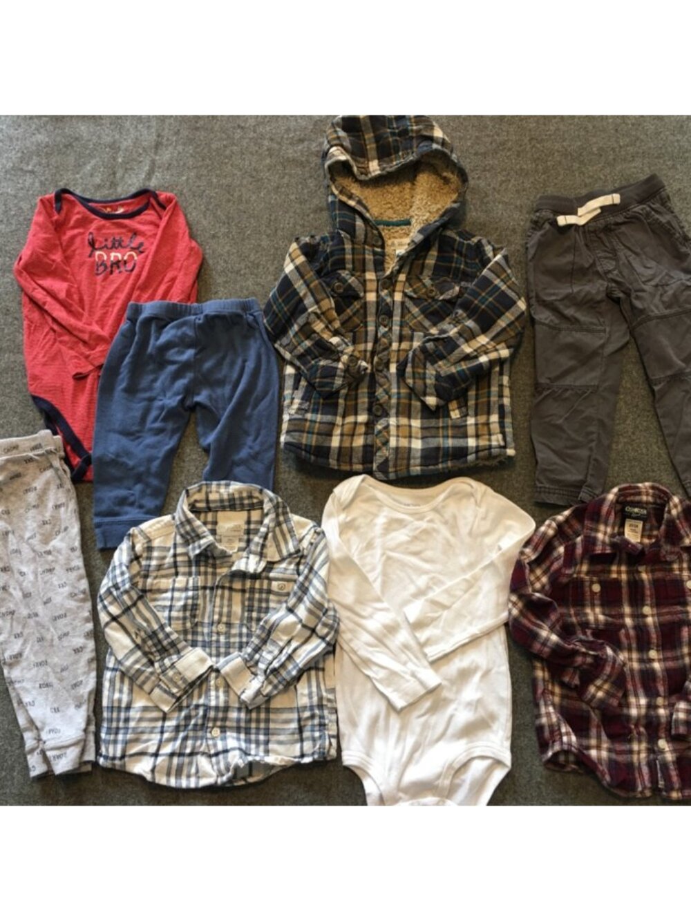 Baby Boy 24 Months 2T Clothing Lot 8x Pieces Bulk Winter Organic Flannel Sherpa